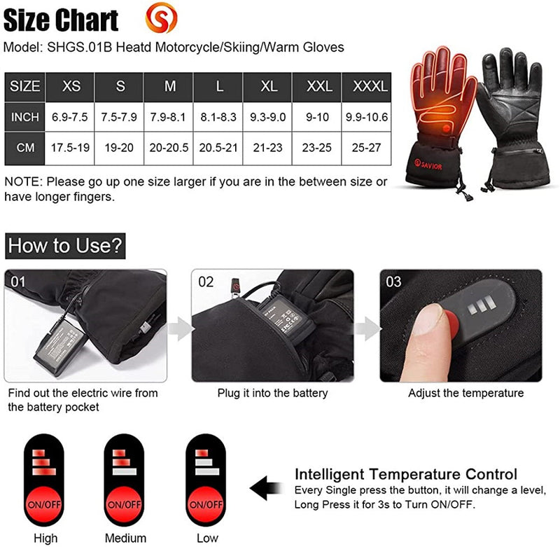 Load image into Gallery viewer, Savior Leather Waterproof Heated Gloves
