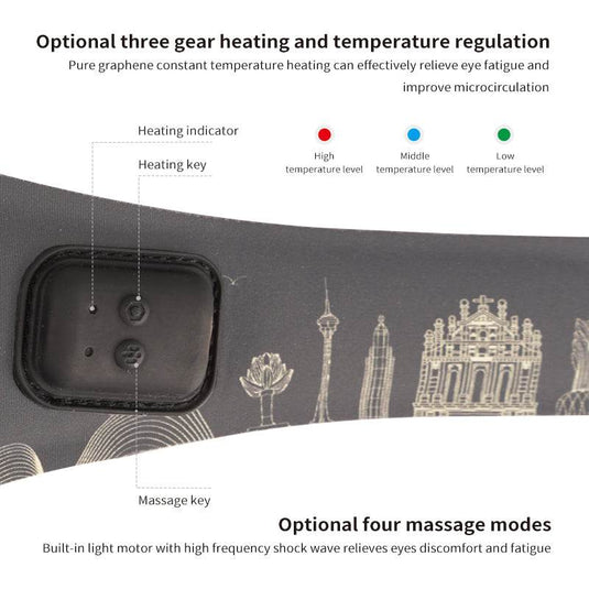 Graphene Heated Eye Mask Massage Vibration