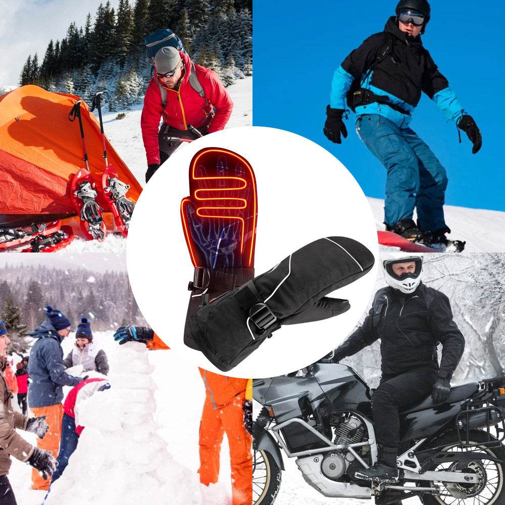 Savior Winter Warm Sport Snow Ski Heated Mittens Gloves powered by rechargeable battery