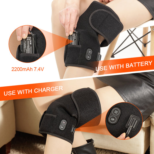 Cordless Heated Knee Brace Wrap Support Rechargeable Knee Heating Pad –  HailiCare Health & Beauty